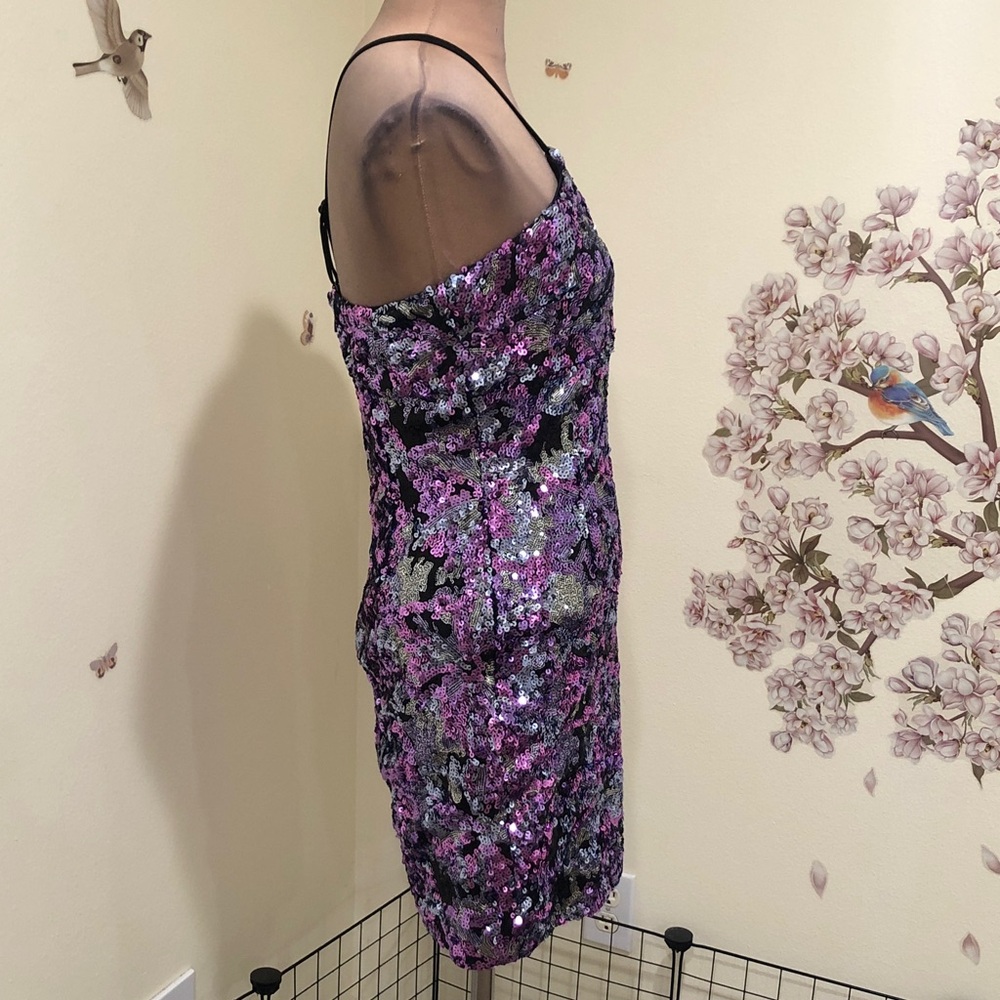 NWOT Dress The Population Amiya Dress Size Medium Purple Sequins - Picture 5 of 11
